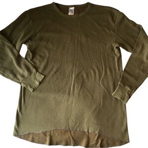 Indera Olive Green Long Sleeve Thermal Mens Slipover Shirt Size 3XL